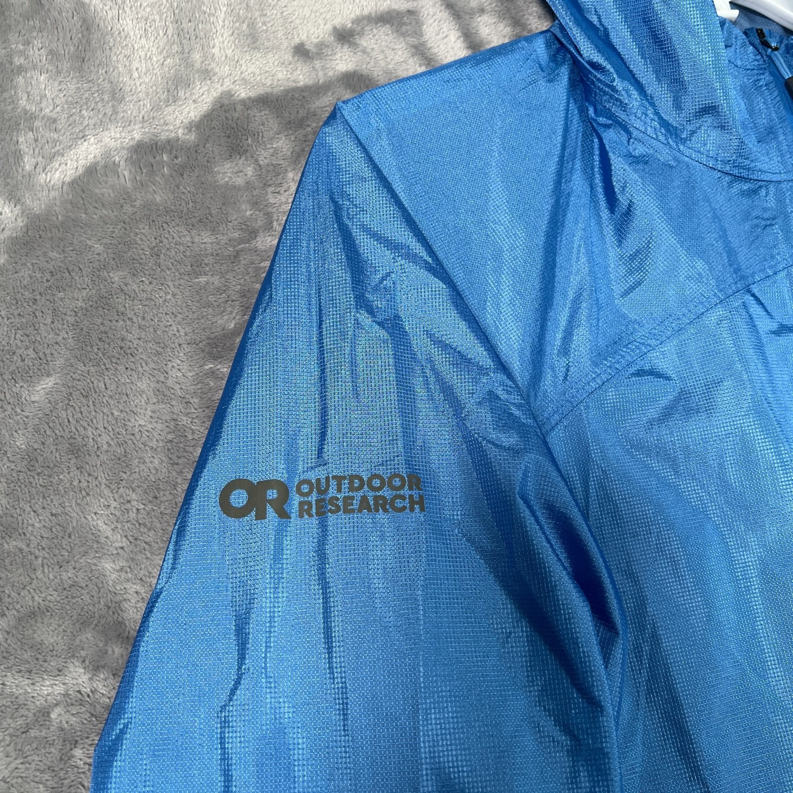 Outdoor Research Helium Rain Jacket Womens Medium Blue Lightweight Waterproof — image 6 of 8